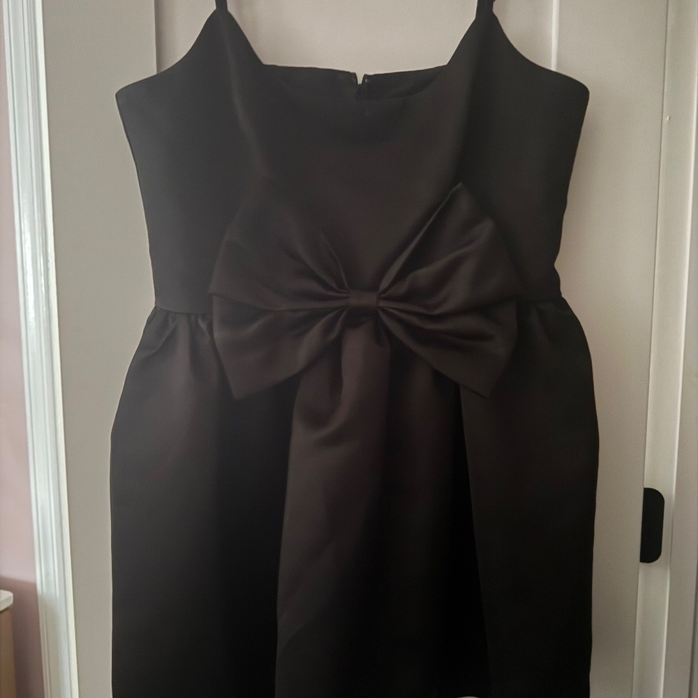 AQUA  Satin Bow Mini Dress - Black XL * Like New * Worn Once - Picture 5 of 6